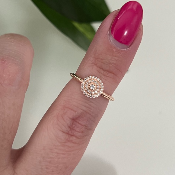 NWT Pandora Rose Gold Elegant Sparkle Ring, Size 4.5 - Picture 5 of 12
